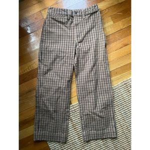 MADEWELL Emmett wide-leg crop check print pant size 26